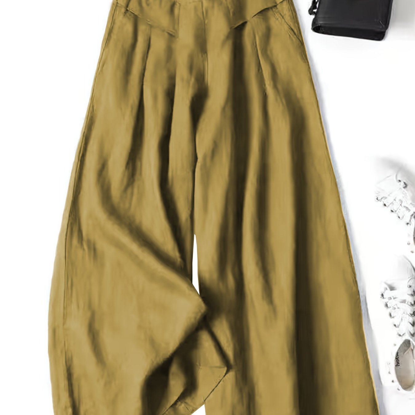 Solid Wide Leg Pants, Casual Palazzo Pants For Spring & Summer, Women's Clothing