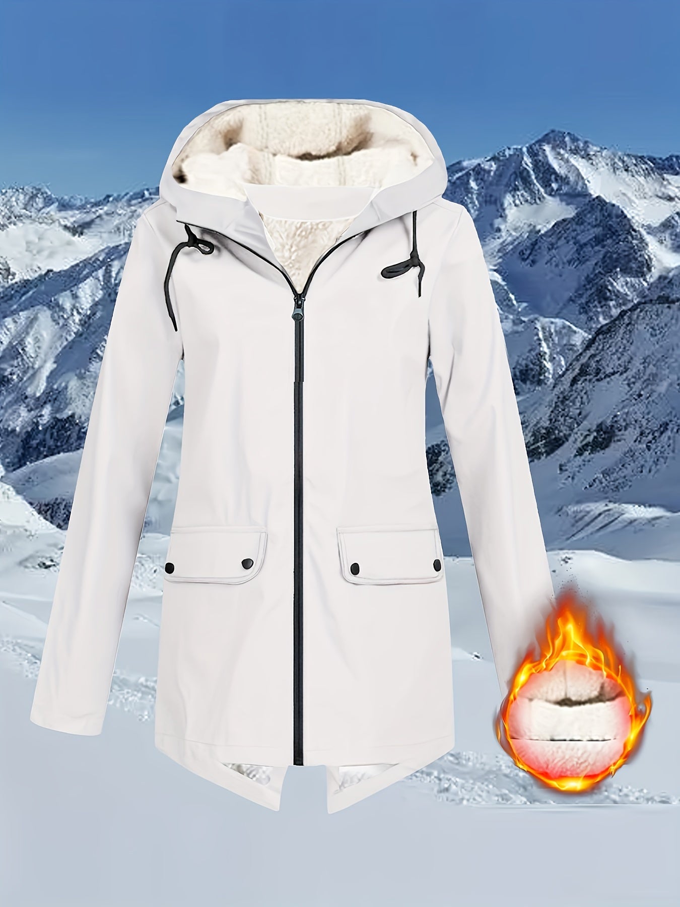 Flap Pockets Zip-up Hoodie Jacket - Casual Long Sleeve Windbreaker for Fall & Winter