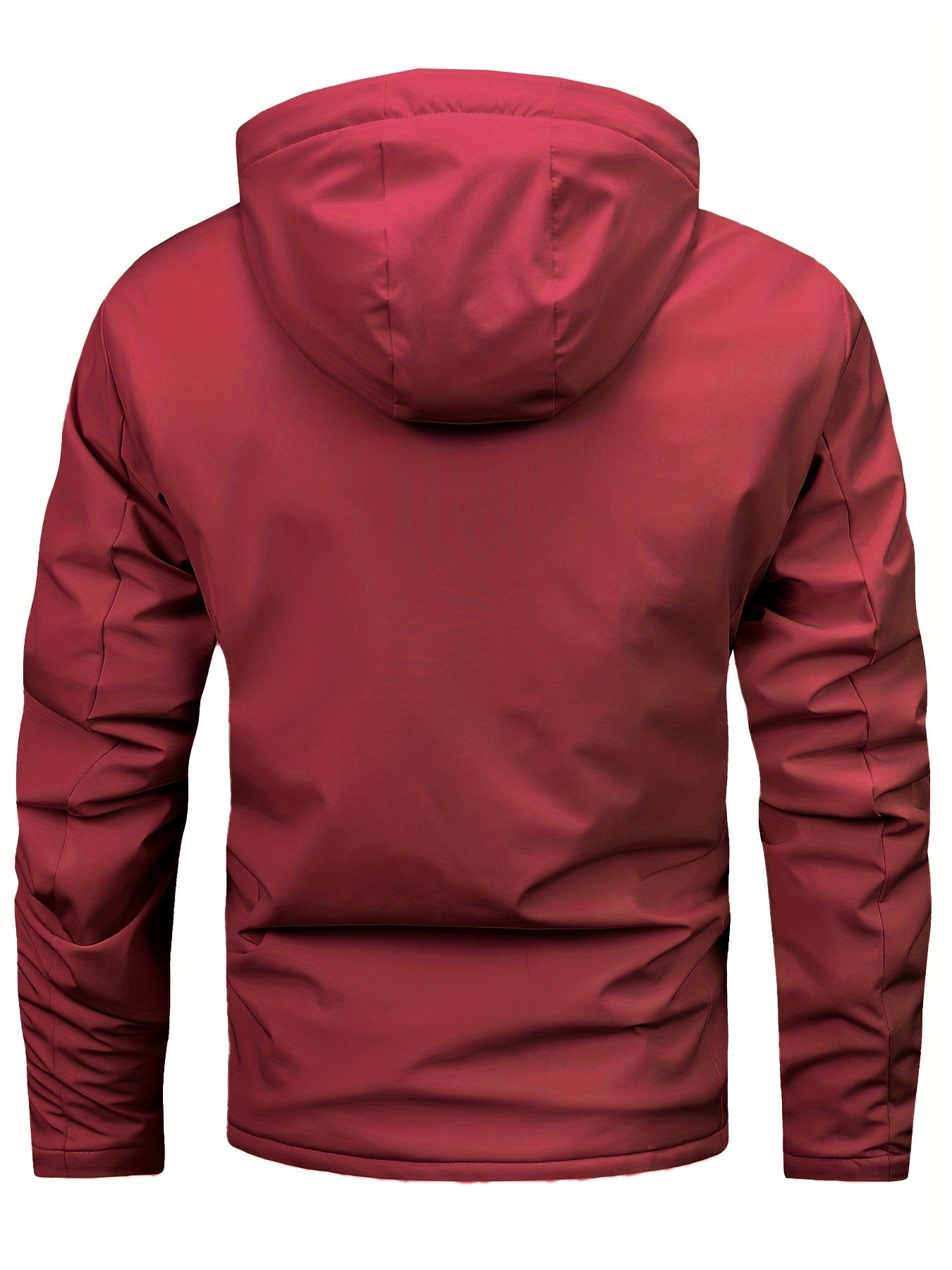 Herren Fleece-Kapuzenjacke, lässiger Wintermantel