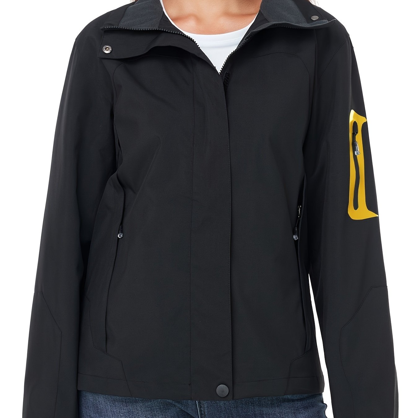 Womens Waterproof Rain Jacket Lightweight Active Outdoor Raincoat With Removable Hood