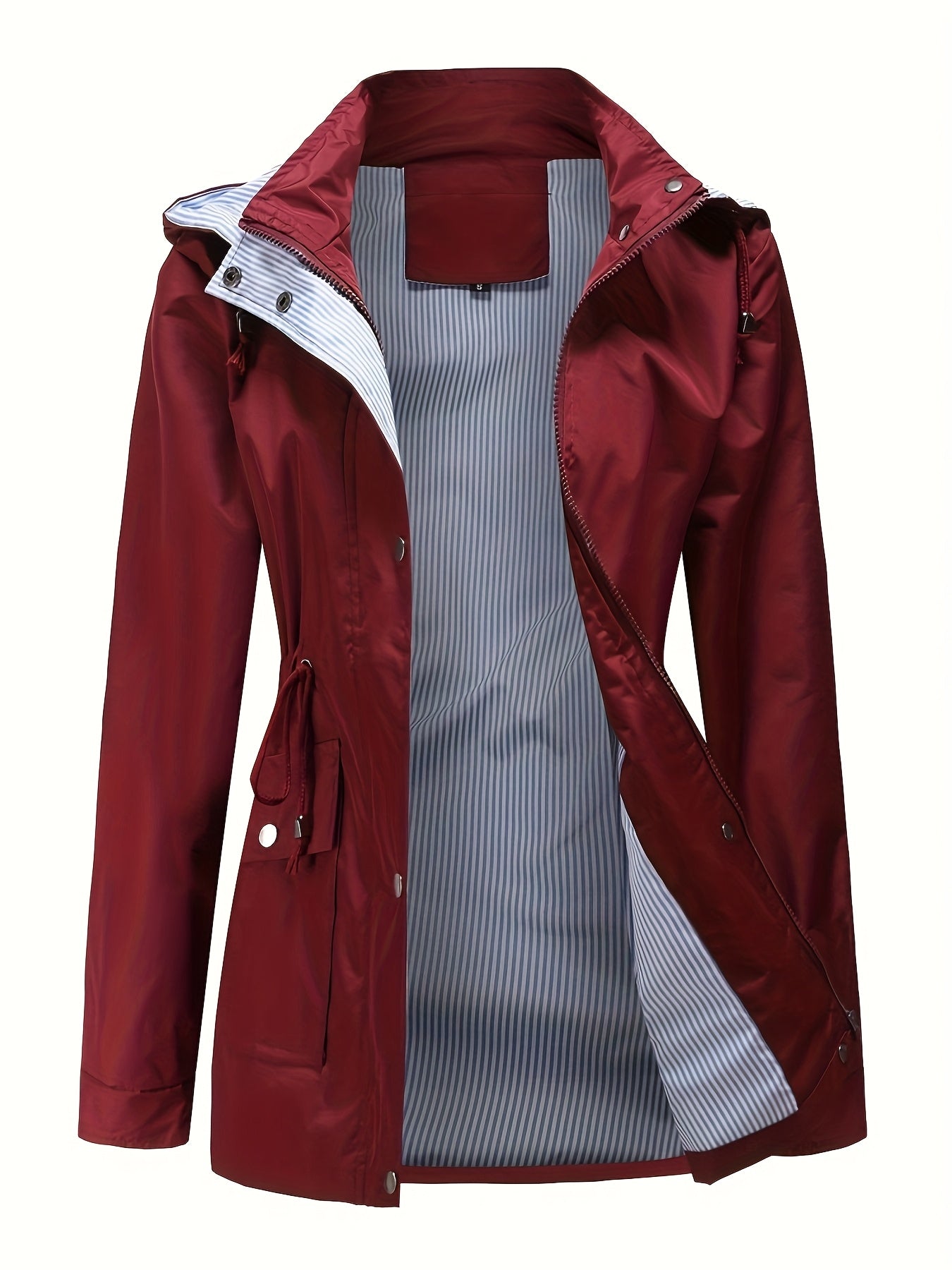 2025 New Autumn And Winter Detachable Hooded Trench Coat for Women, Plus Size Stylish Casual Outdoor Raincoat.