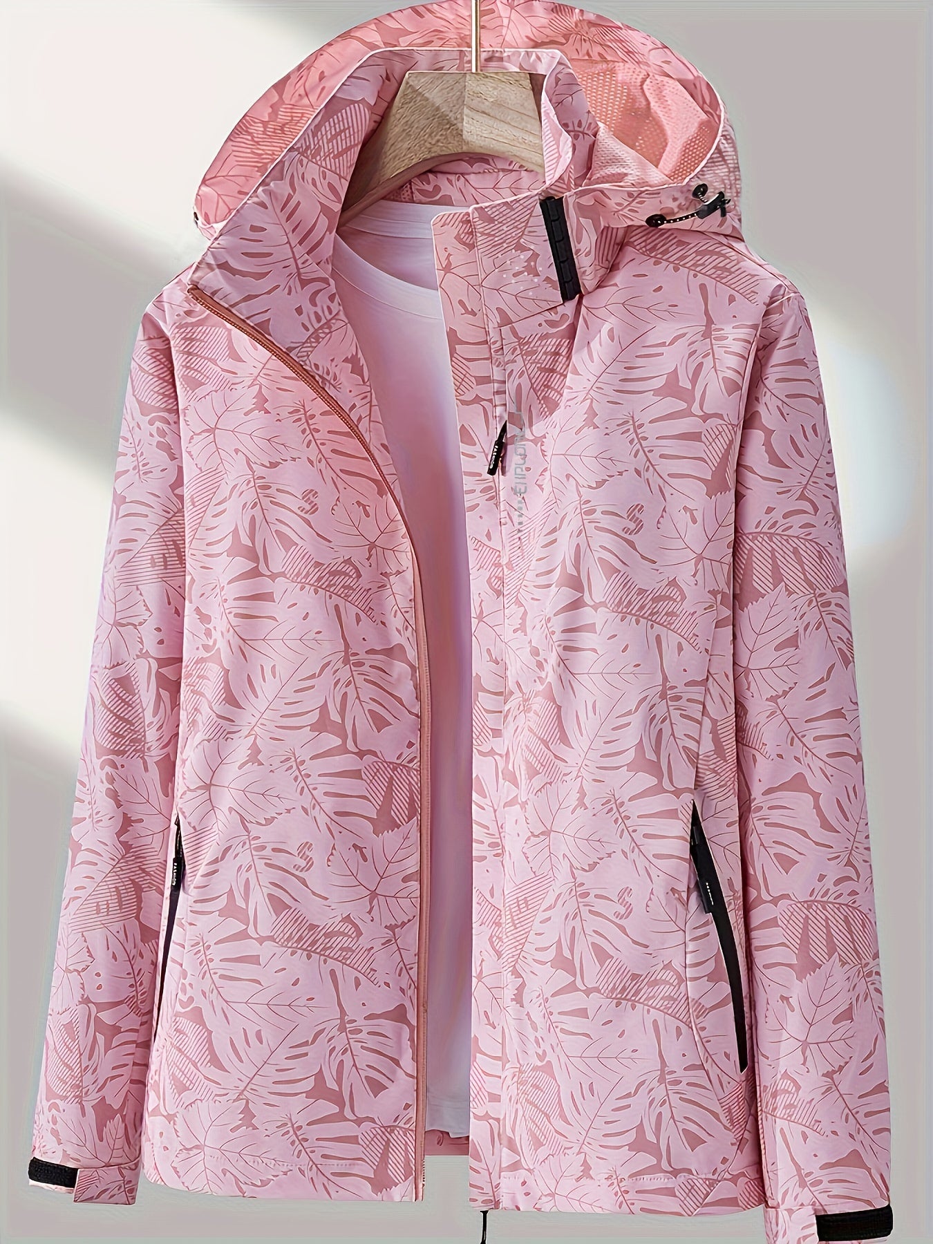 Women'S Casual Windbreaker Jacket with Removable Hood - Lightweight, Waterproof, Zippered, Long Sleeve, Stand Collar, Polyester Lining, Outdoor & Casual Wear, Casual Jacket | Stand Collar Jacket | Zippered Jacket