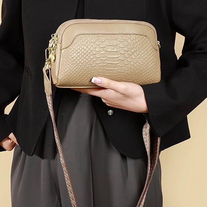 Olivia™ Elegant Allure | Bolsa tiracolo mini com padrão crocodilo