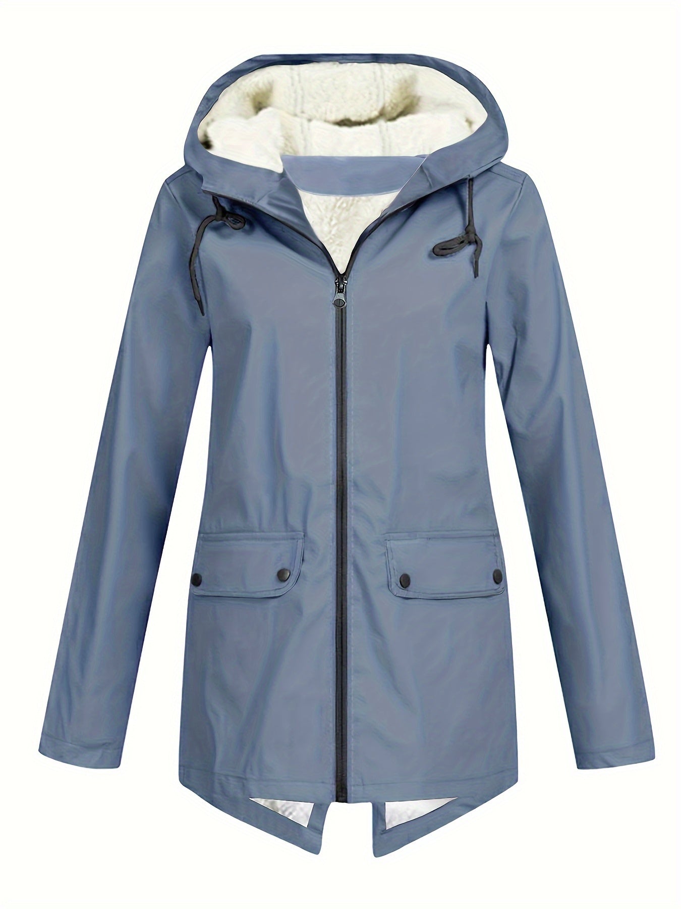 Flap Pockets Zip-up Hoodie Jacket - Casual Long Sleeve Windbreaker for Fall & Winter