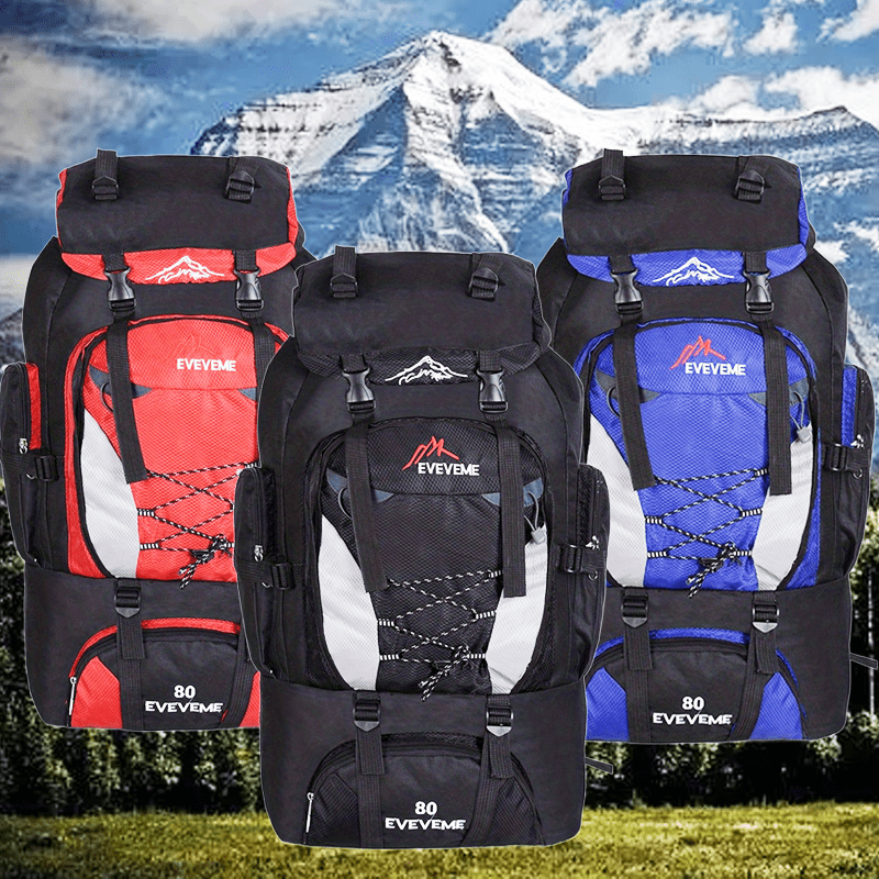 Ultralight Waterproof Hiking Backpack - Large Capacity Adjustable Straps & Multiple Pockets for Camping, Cycling, and Outdoor Adventures (Red, Blue, Black), Hiking Gear | Rugged Design | Waterproof Nylon Bag, Hiking Accessories