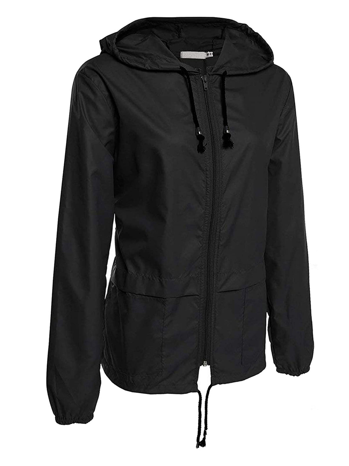Women Packable Rain Jacket Outdoor Hooded Windbreaker with Adjustable Drawstring