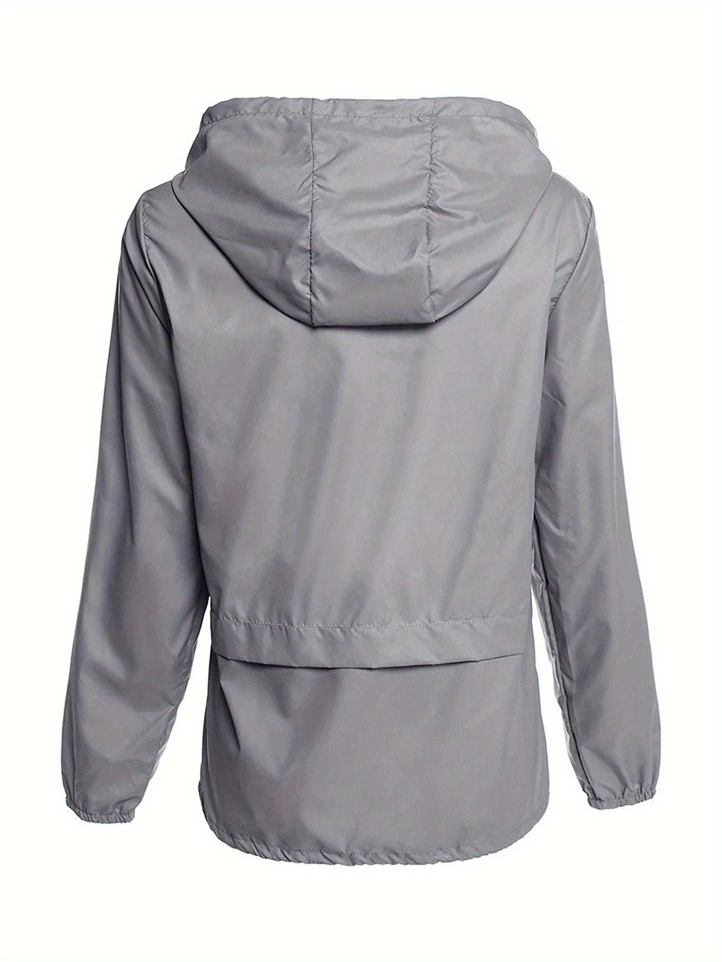 Women Packable Rain Jacket Outdoor Hooded Windbreaker with Adjustable Drawstring