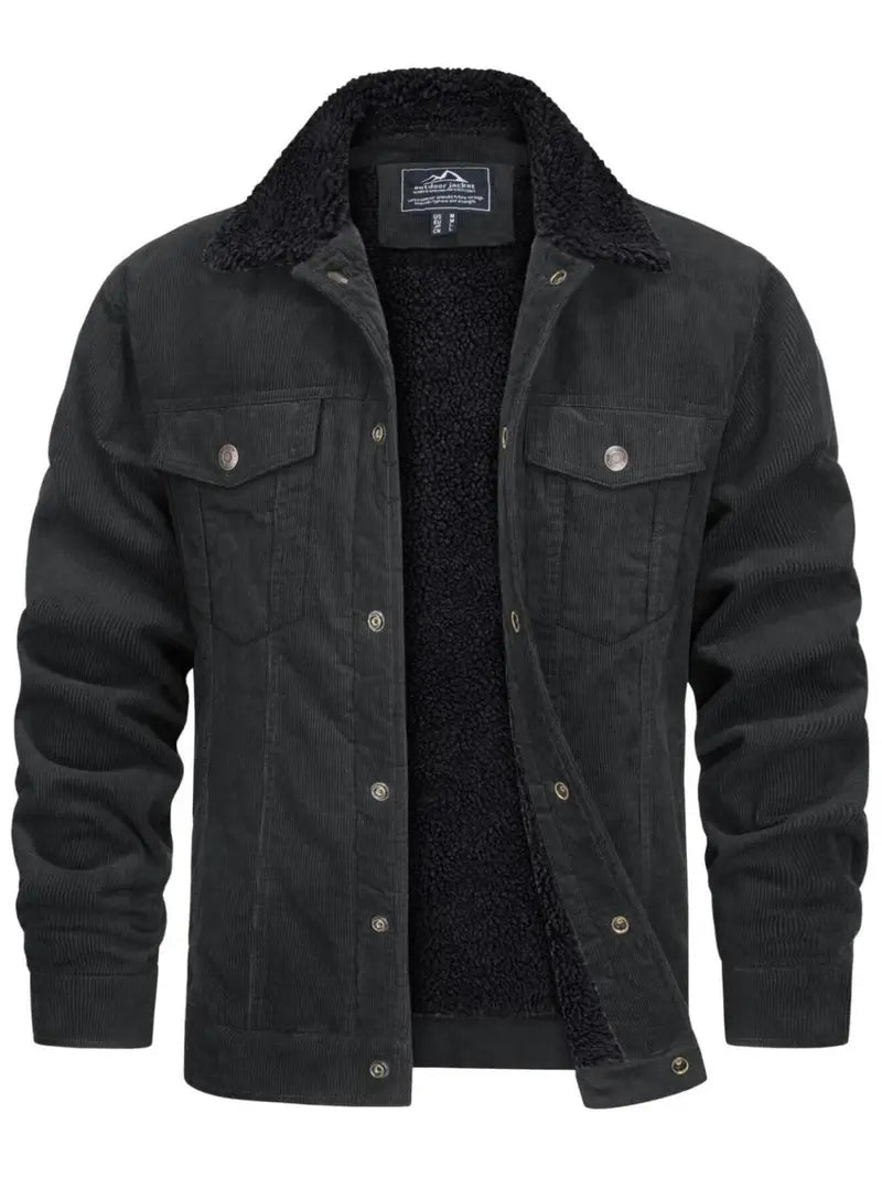 Men's Cargo Jacket - Thermal Lined, Lightweight for Fall & Winter