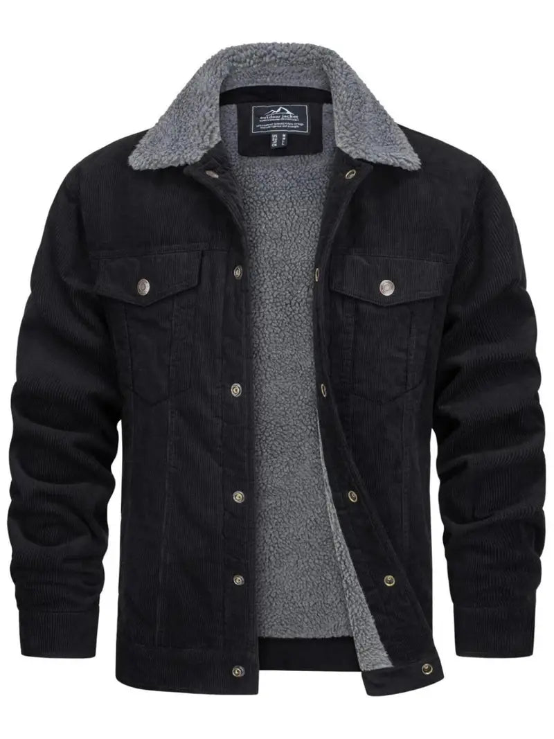 Men's Cargo Jacket - Thermal Lined, Lightweight for Fall & Winter