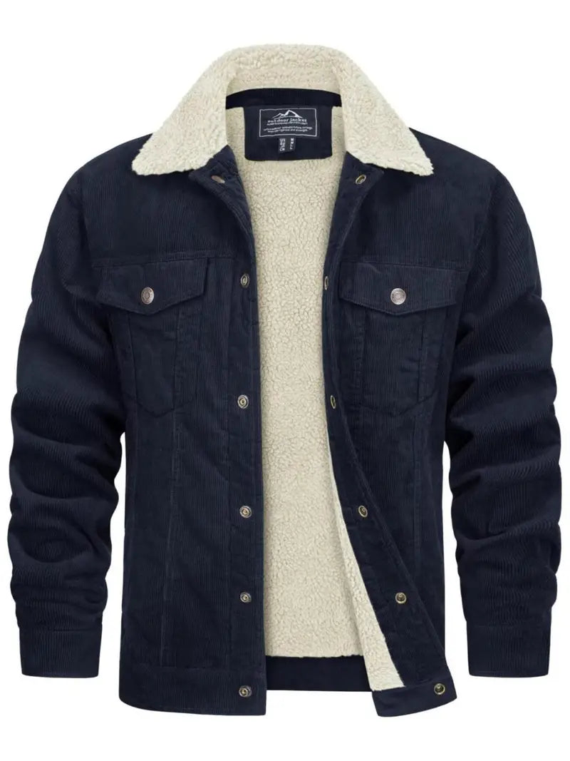 Men's Cargo Jacket - Thermal Lined, Lightweight for Fall & Winter
