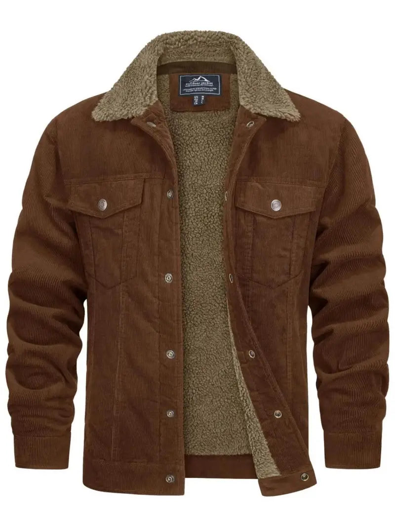 Men's Cargo Jacket - Thermal Lined, Lightweight for Fall & Winter