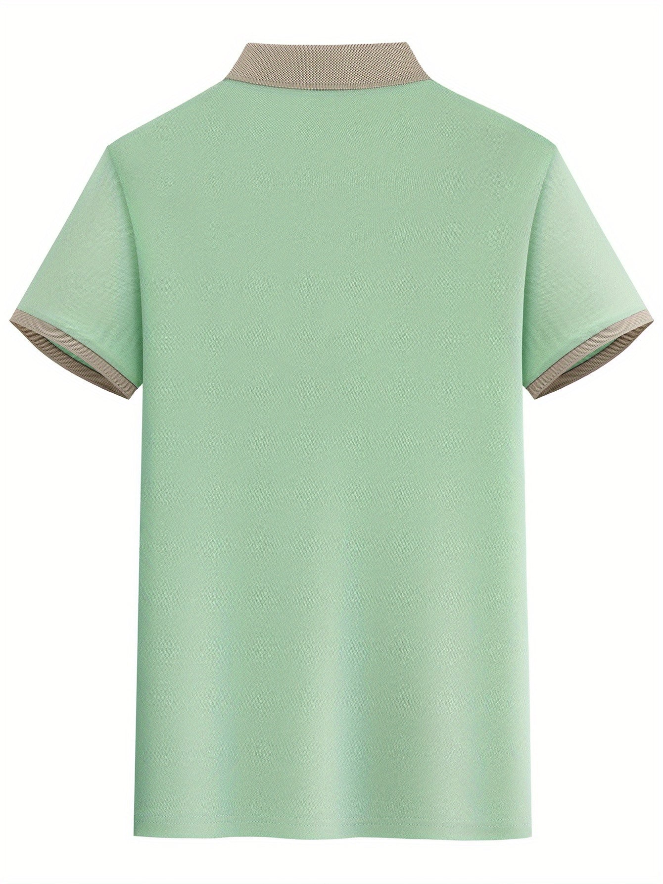 Camisa polo casual masculina, padrão geométrico, manga curta