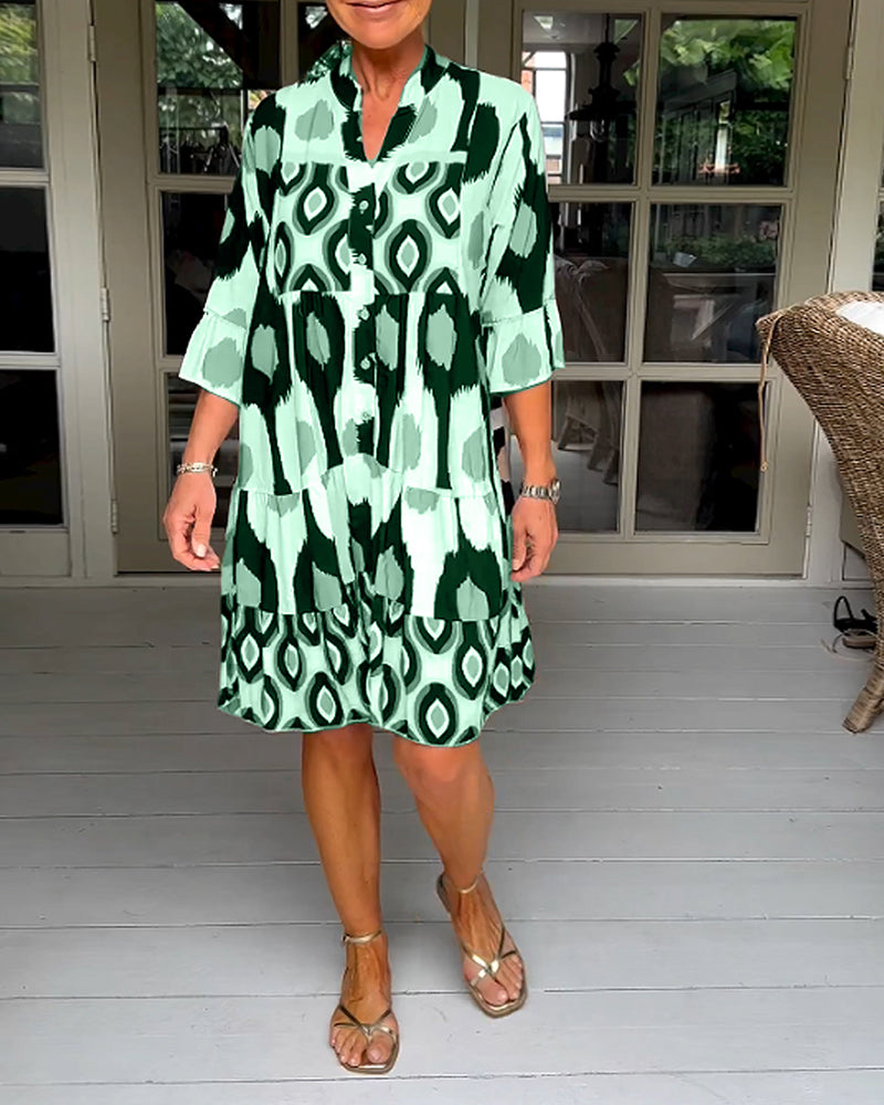 Aria™ - Vestido Midi Estampado Elegante