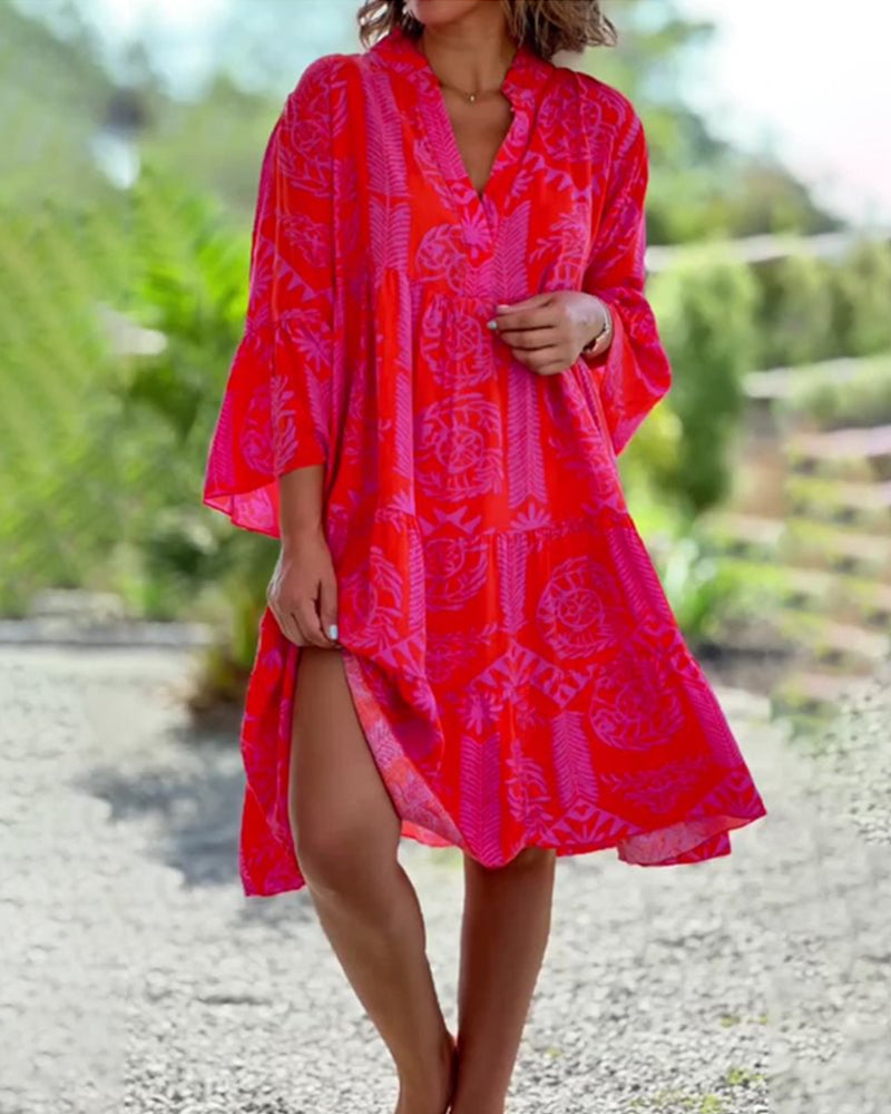 Alyssa™ - Vestido Boho Respirável com Mangas Estilosas
