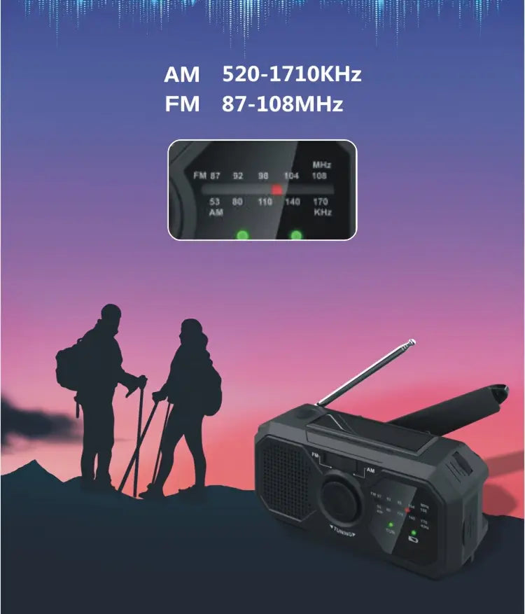 Notfallradio mit AM/FM-Radio und Taschenlampe