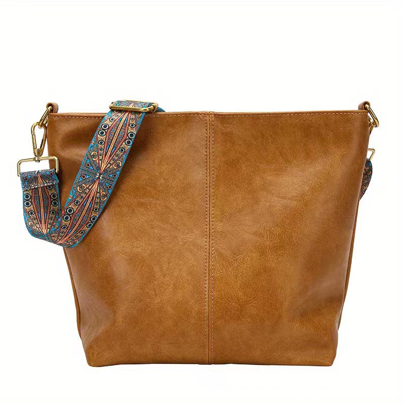 Bolsa Hobo com Alça Geométrica - Grande Capacidade, Retro Crossbody