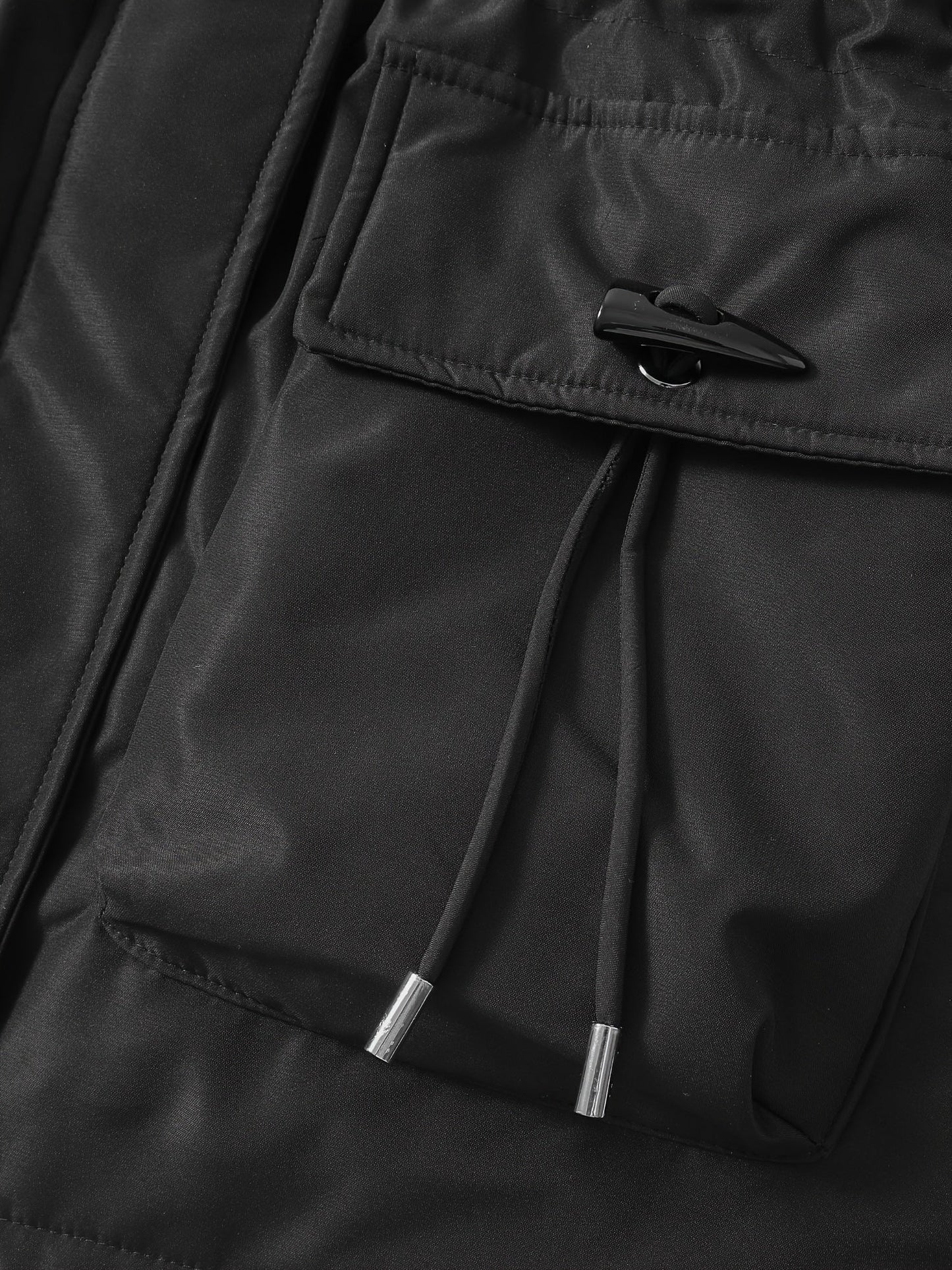 Zip-up Fuzzy Trim Hoodie Parka, Casual Drawstring Waist Winter Coat
