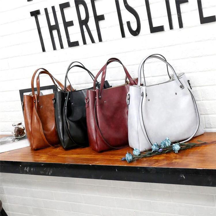 Riley™ - Conjunto de bolsa vintage macia de 4 peças