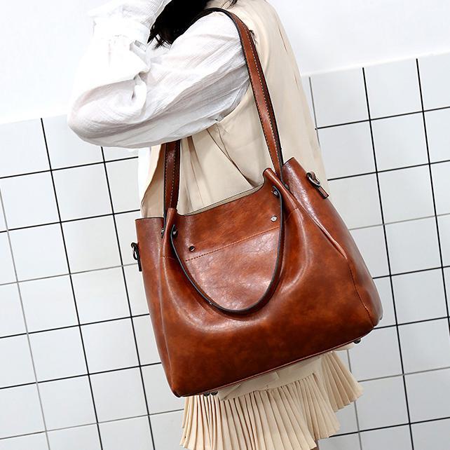 Riley™ - Conjunto de bolsa vintage macia de 4 peças