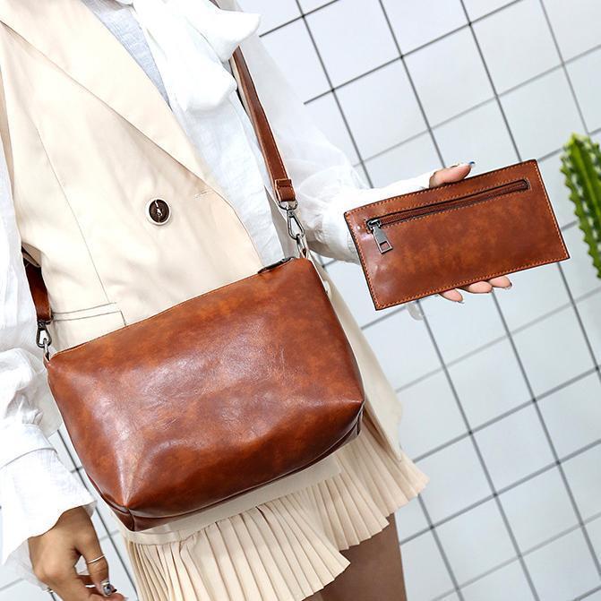 Riley™ - Conjunto de bolsa vintage macia de 4 peças