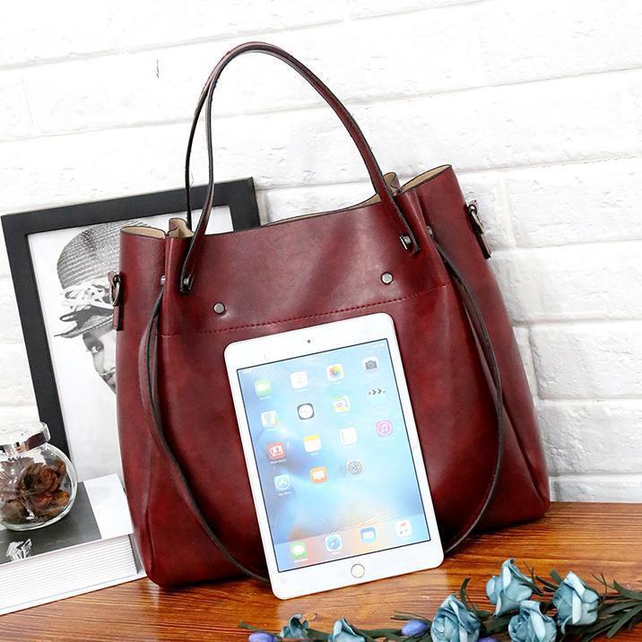Riley™ - Conjunto de bolsa vintage macia de 4 peças
