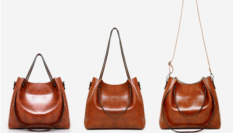 Riley™ - Conjunto de bolsa vintage macia de 4 peças