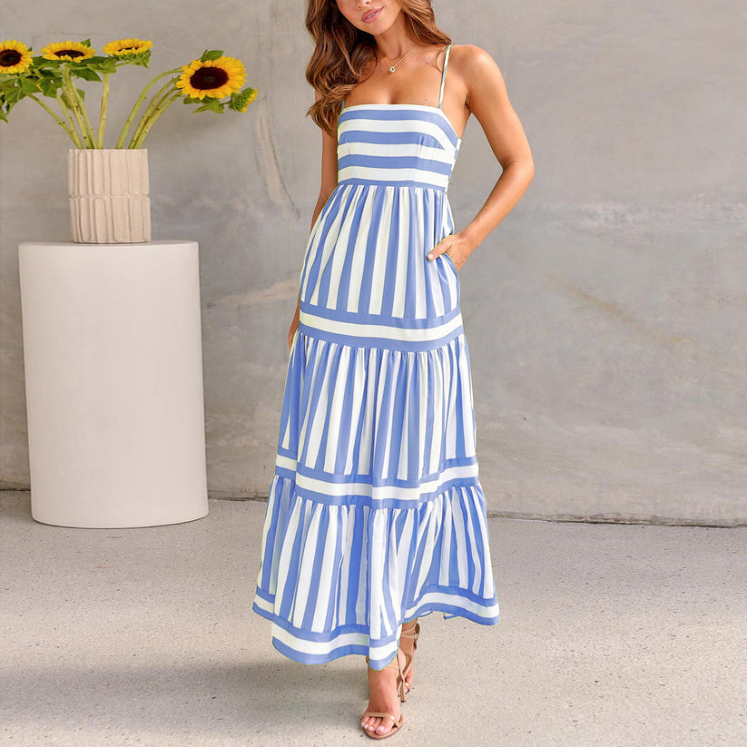 Victoria™ - Vestido longo listrado elegante para o verão