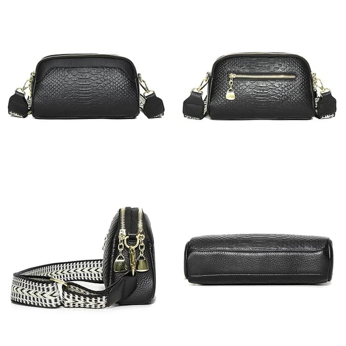 Olivia™ Elegant Allure | Bolsa tiracolo mini com padrão crocodilo