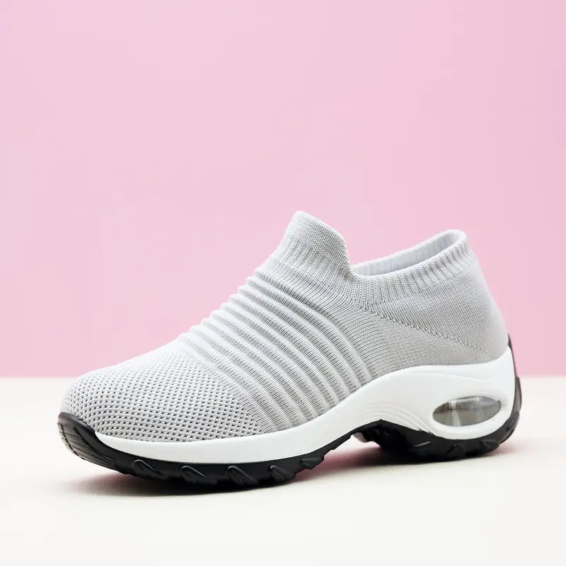 Strick-Sneaker für Damen – atmungsaktiv, zum Hineinschlüpfen, mit Luftpolster, bequem zum Laufen und Gehen