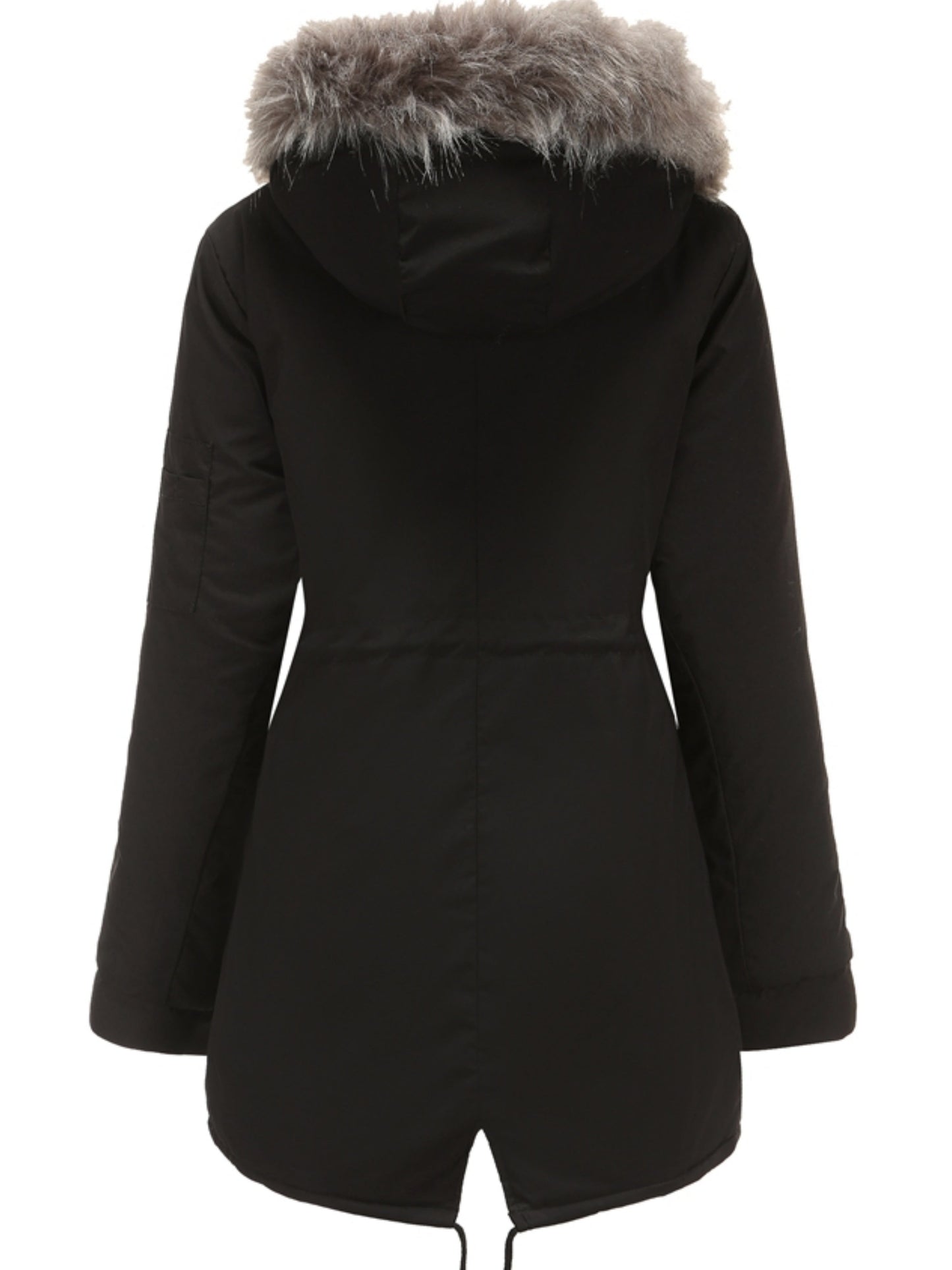 Olive Green Fleece-Lined Parka, Zip-Up Winter Coat