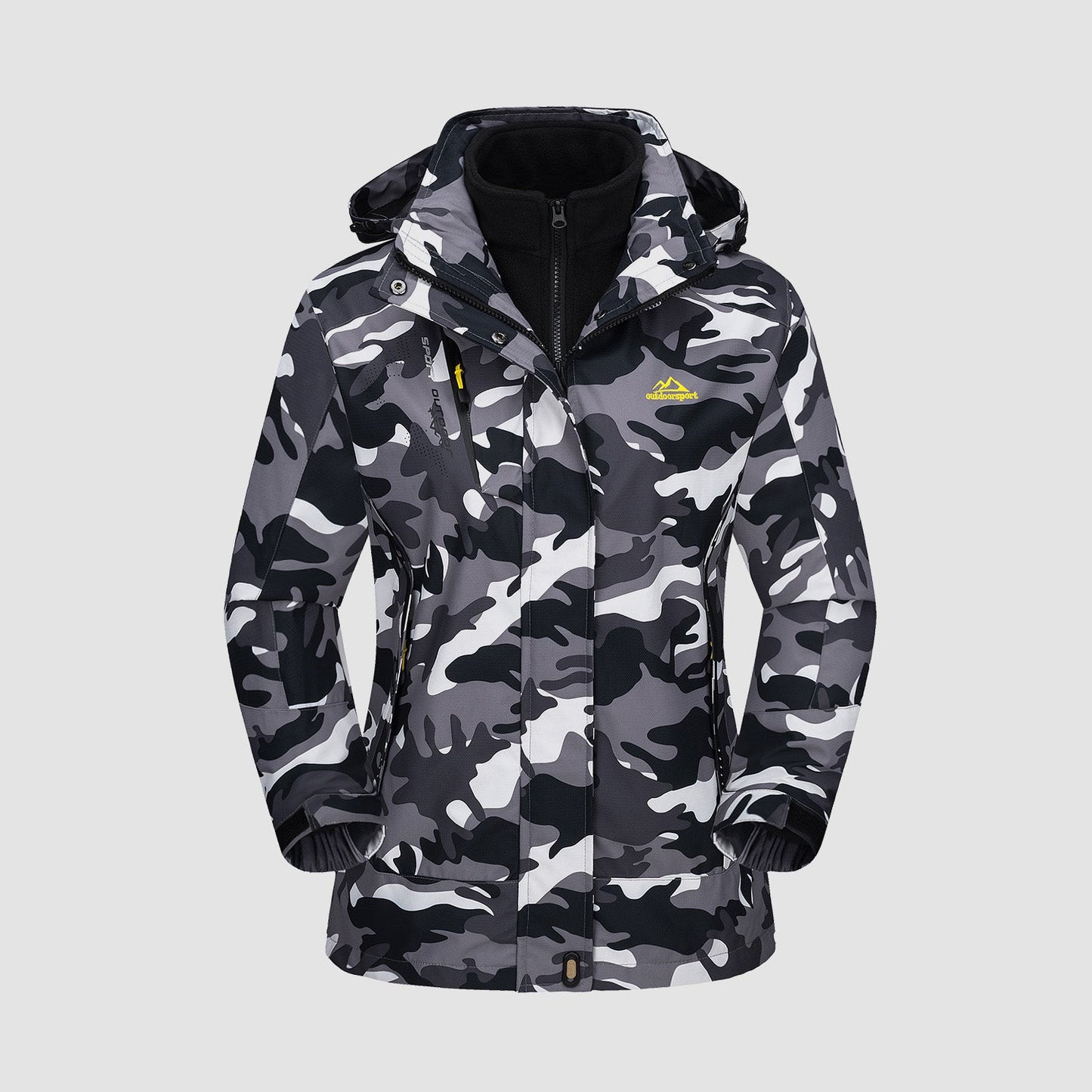 Women's Waterproof 3-in-1 Ski Jacket - Winter Snow Coat with Fleece Liner