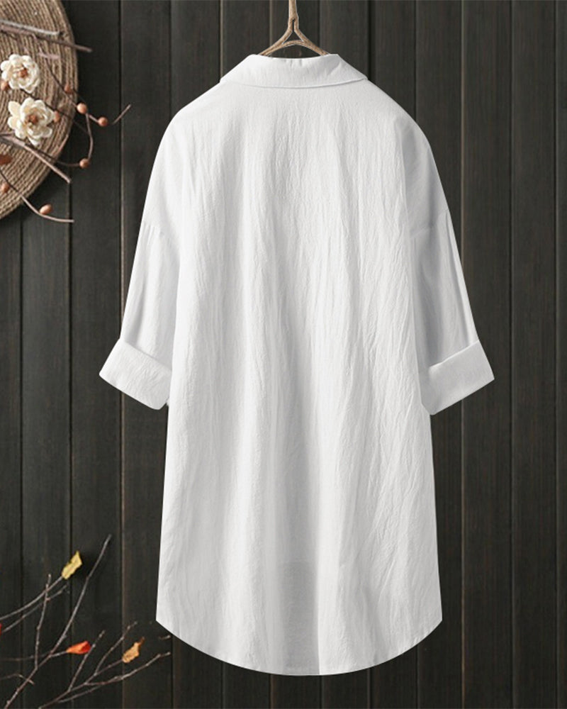 Olivia™ - Blusa Solta Confortável Cor Sólida