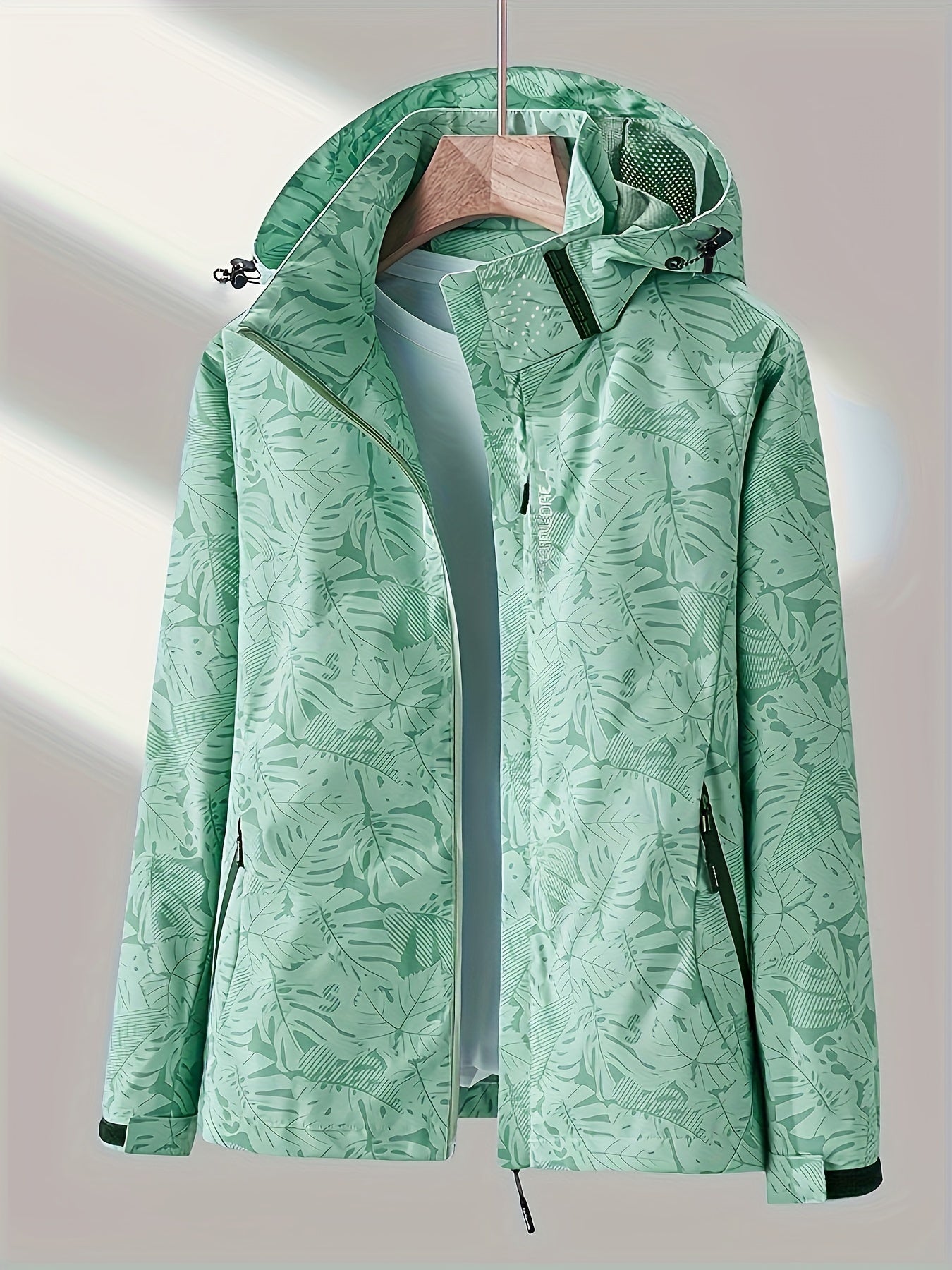 Women'S Casual Windbreaker Jacket with Removable Hood - Lightweight, Waterproof, Zippered, Long Sleeve, Stand Collar, Polyester Lining, Outdoor & Casual Wear, Casual Jacket | Stand Collar Jacket | Zippered Jacket