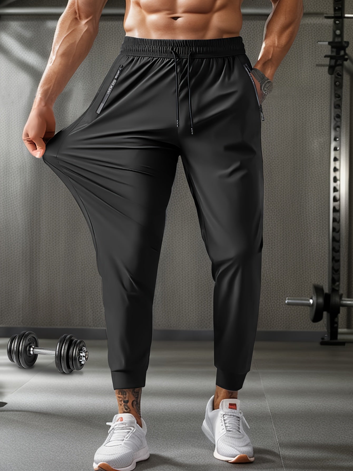 Men's Cuffed Sweatpants, Drawstring & Pockets