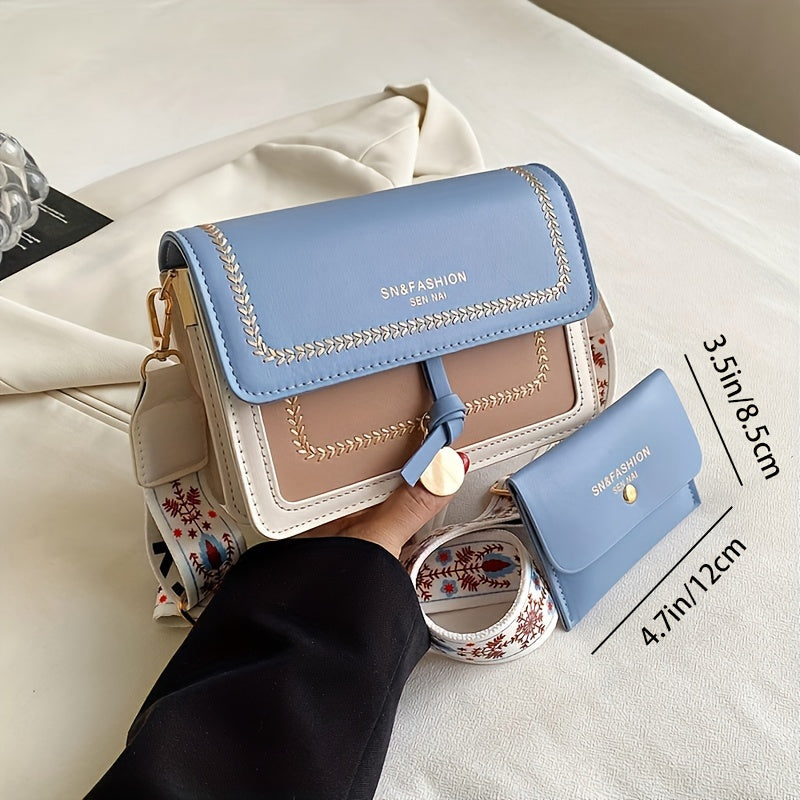 Bolsa de ombro com aba fashion - Bolsa transversal feminina com fivela e alça larga