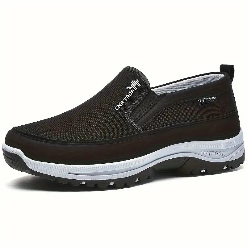 Plus Size Men's Knit Loafers, Breathable, Slip-On, Non-Slip.