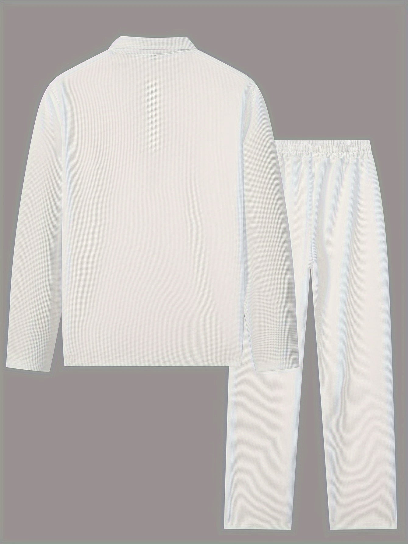 Men's 2-Piece Knitted Set, Pullover Sweatshirt & Drawstring Pants