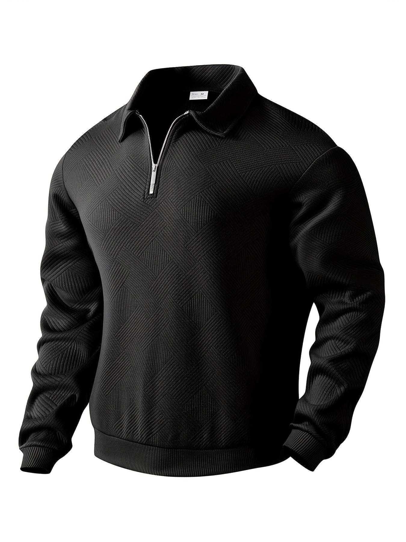 Erick | Suéter Vintage Zip-Up com Desenho Geométrico
