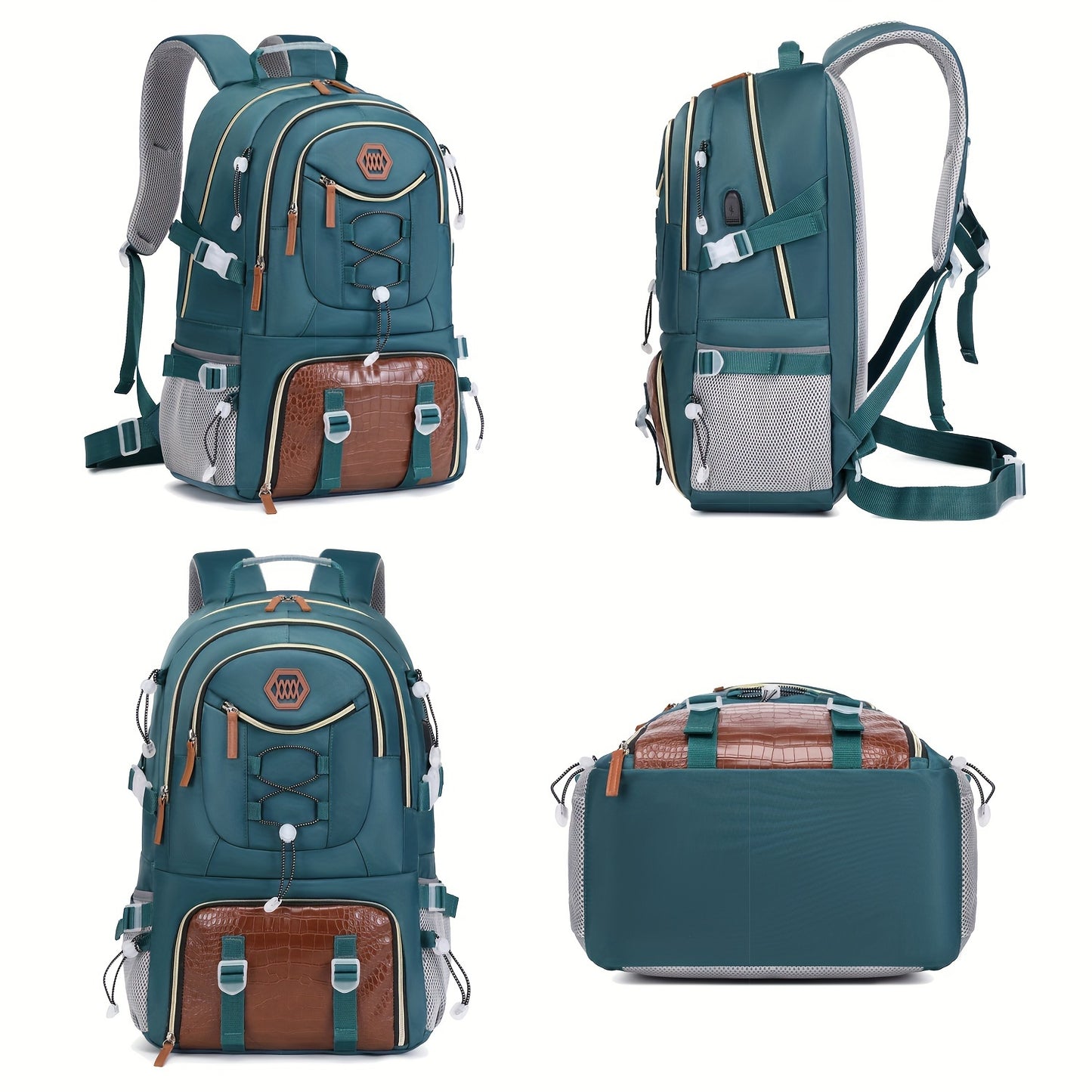 Mochila de viagem ao ar livre com grande capacidade para acampamento esportivo, adequada para homens e mulheres com compartimento para laptop de 17 polegadas