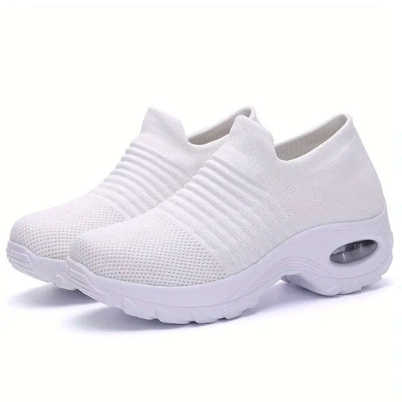 Strick-Sneaker für Damen – atmungsaktiv, zum Hineinschlüpfen, mit Luftpolster, bequem zum Laufen und Gehen