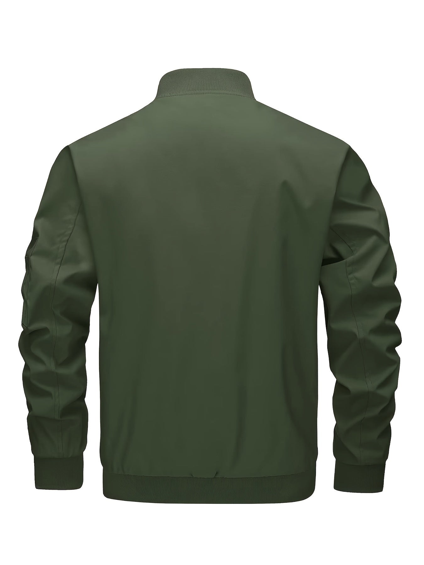 Jaqueta bomber casual masculina, corta-vento leve com bolsos