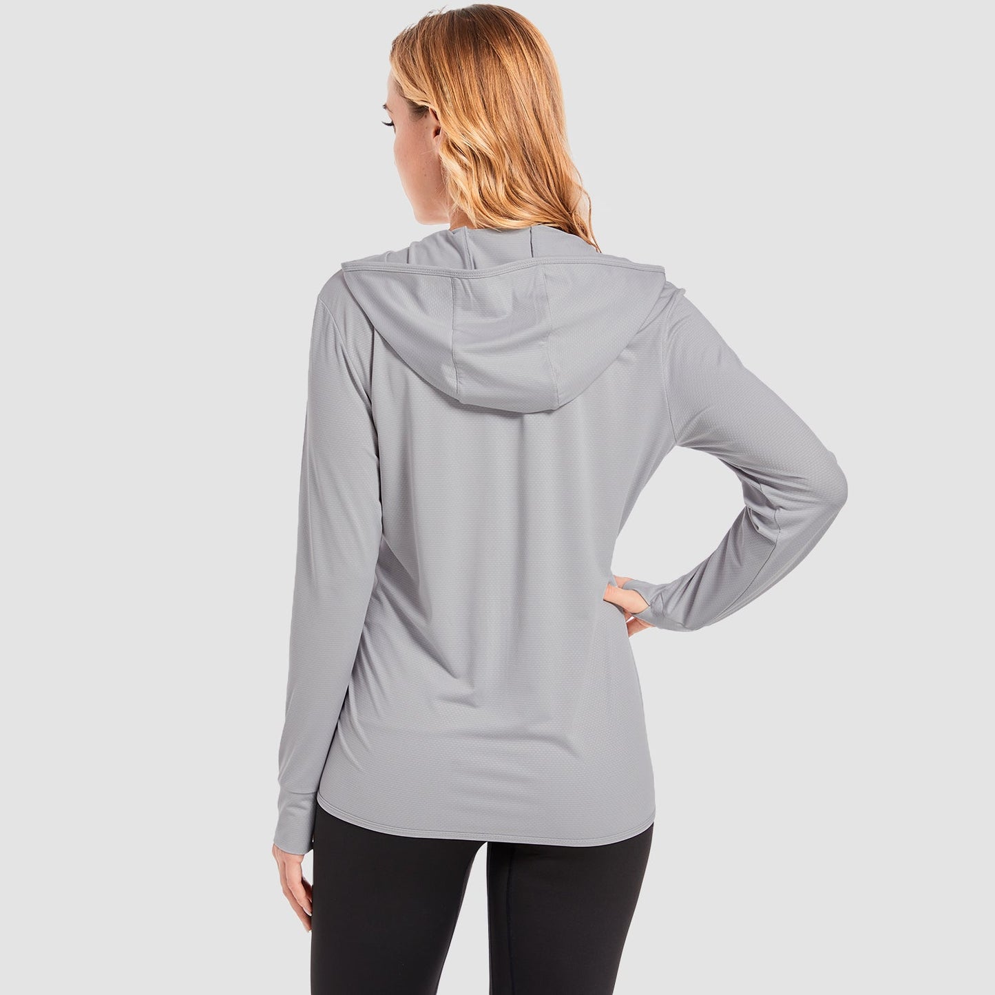 Damen UV-Sonnenschutzmantel, Hemden, langärmelig, schnelltrocknend, für Workout, Wandern, sportlich, leichte Pufferjacke mit Kapuze
