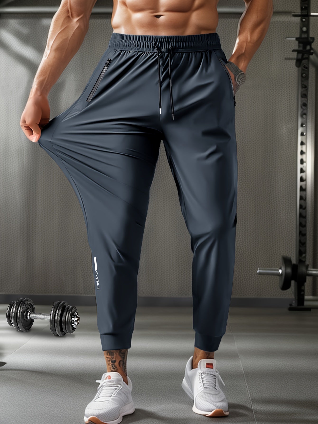 Men's Cuffed Sweatpants, Drawstring & Pockets