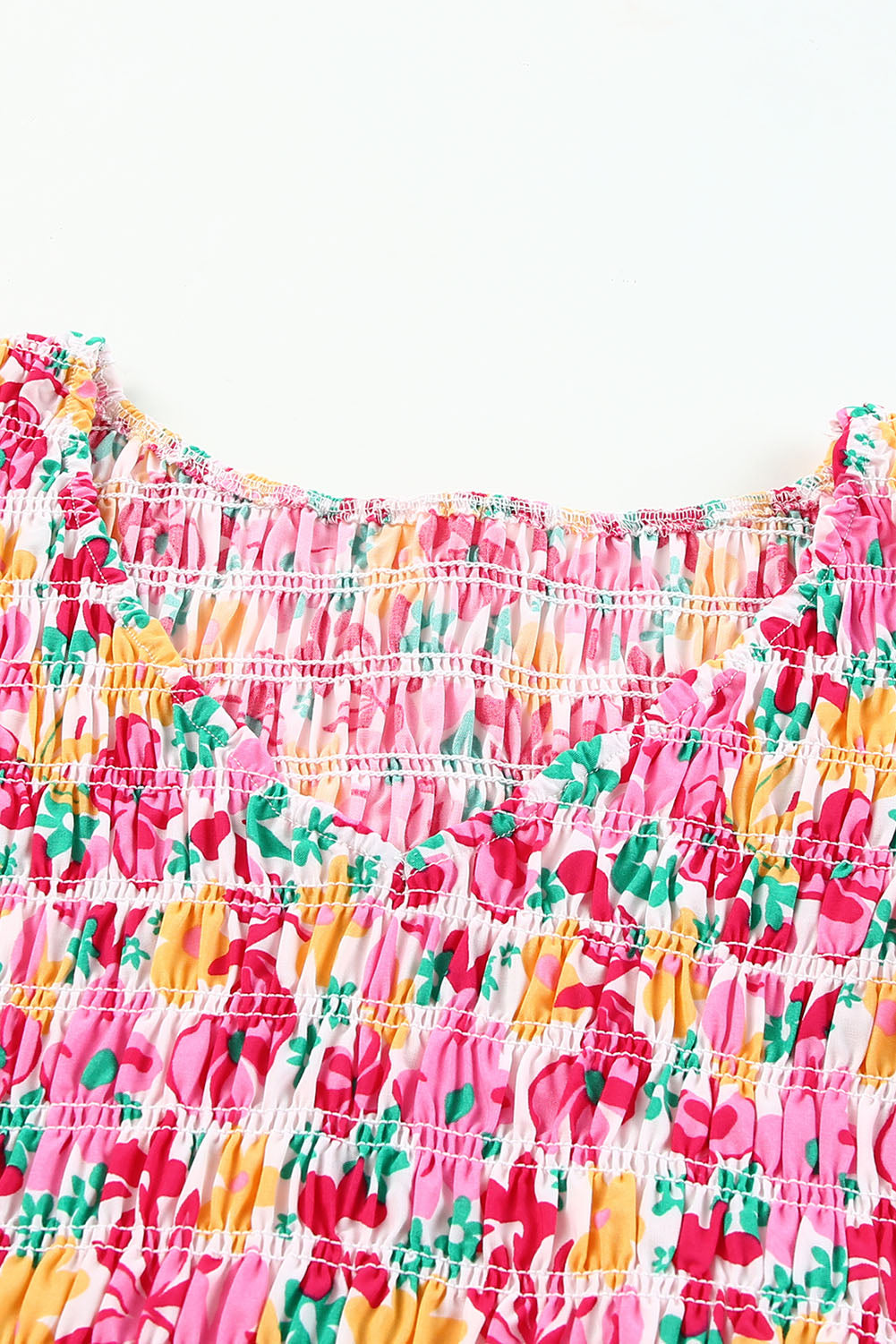 Smocked Bodice Ruffle Floral Dresses