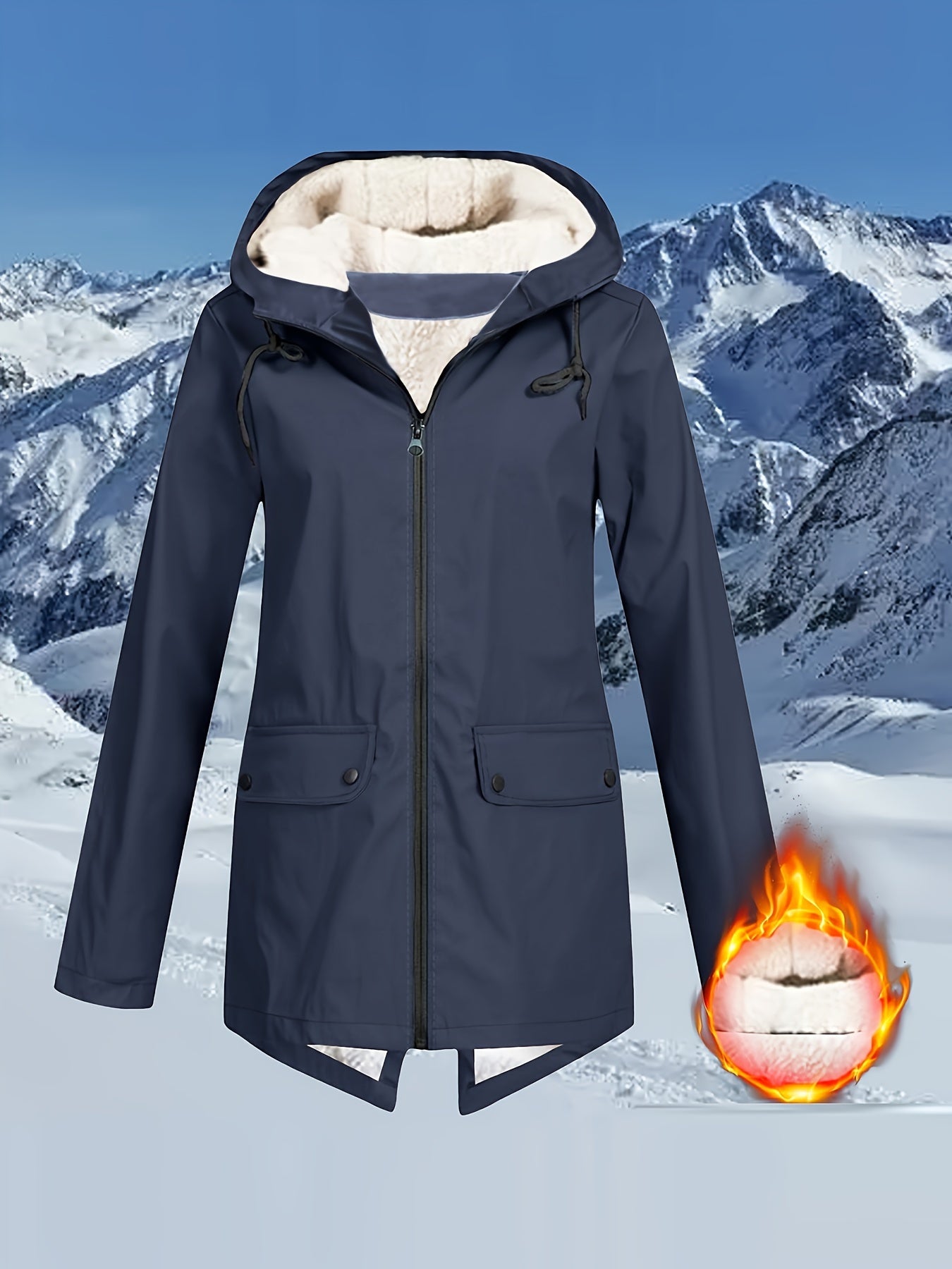 Flap Pockets Zip-up Hoodie Jacket - Casual Long Sleeve Windbreaker for Fall & Winter