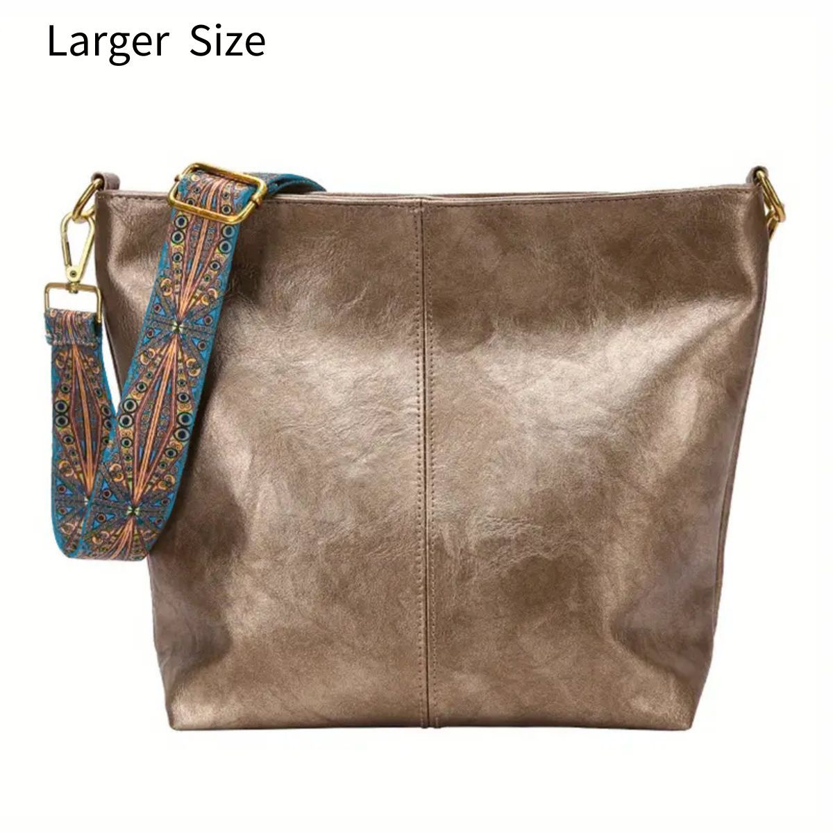 Bolsa Hobo com Alça Geométrica - Grande Capacidade, Retro Crossbody