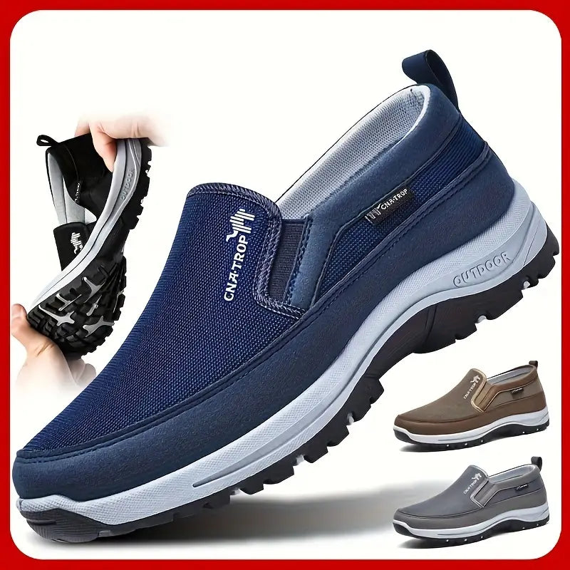 Plus Size Men's Knit Loafers, Breathable, Slip-On, Non-Slip.