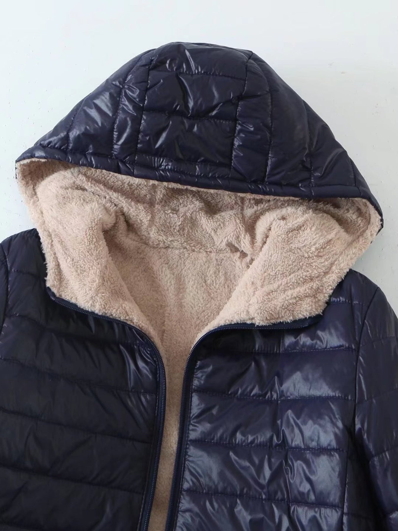 Women's Casual Puffer Coat, Lightweight Hooded Zip-Up Winter Jacket