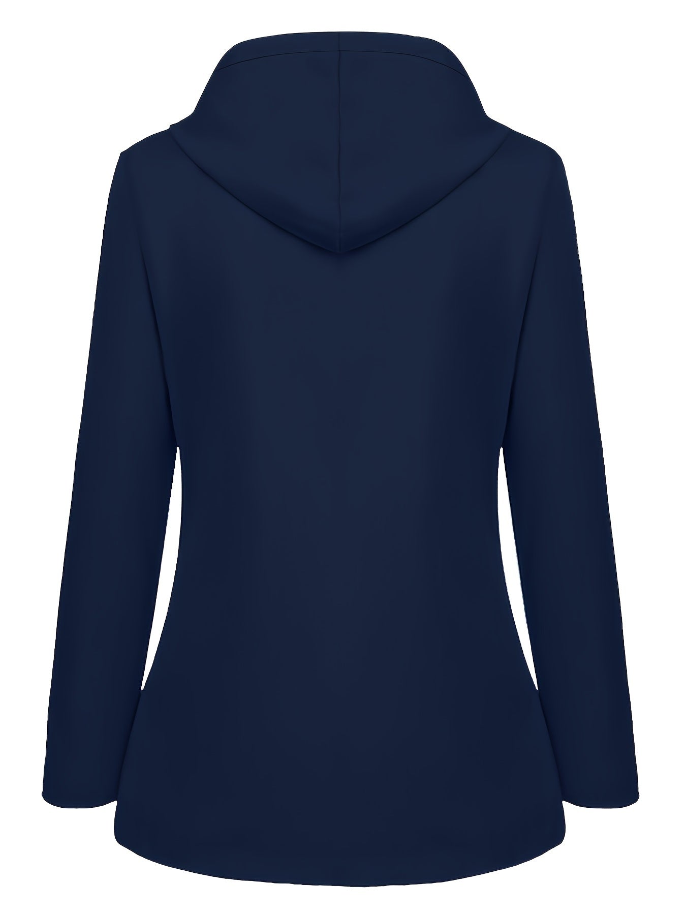 Corta-vento feminino com capuz e forro de lã - Jaqueta impermeável e casual de manga comprida para outono/inverno
