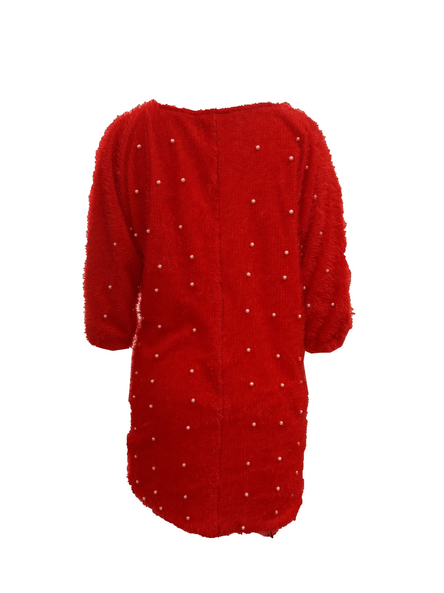 Vestido blusa feminino de poliéster com decote em V, elegante e semitransparente, para todas as estações.
